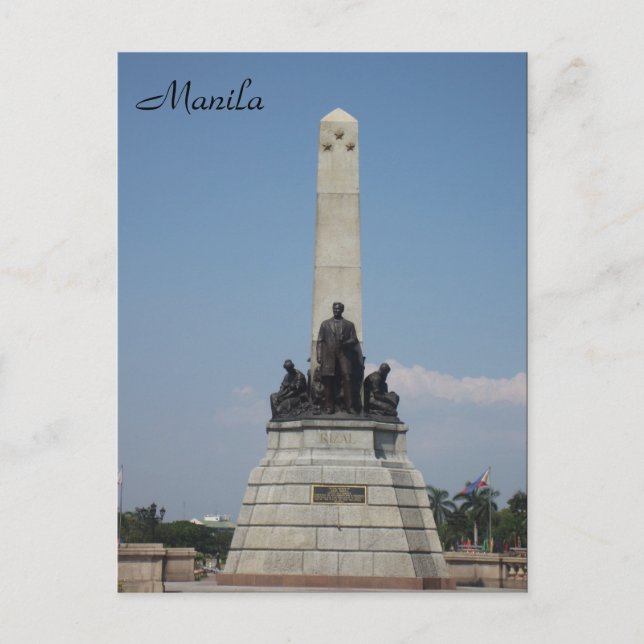 Carte Postale monument de manila rizal (Devant)
