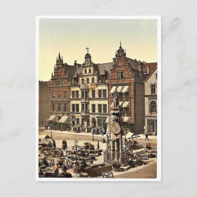 Carte Postale Monument de Roland, Brême, Allemagne rare Photochr (Devant)