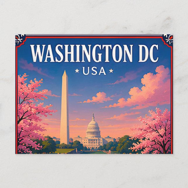 Carte Postale 🏛️ Monument de Washington DC Mémoire de la capita (Devant)