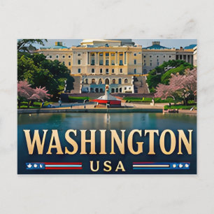 Carte Postale Monument de Washington et icônes américaines