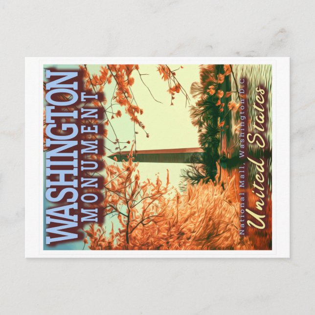 CARTE POSTALE MONUMENT DE WASHINGTON - NATIONAL MALL WASHINGTON  (Devant)