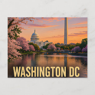 Carte Postale Monument des cerisiers en fleurs de Washington DC