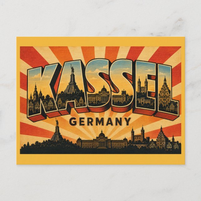 Carte Postale Monument Hercule de Cassel en Allemagne (Devant)