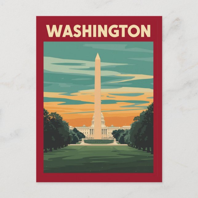 Carte Postale Monument historique de Washington DC (Devant)