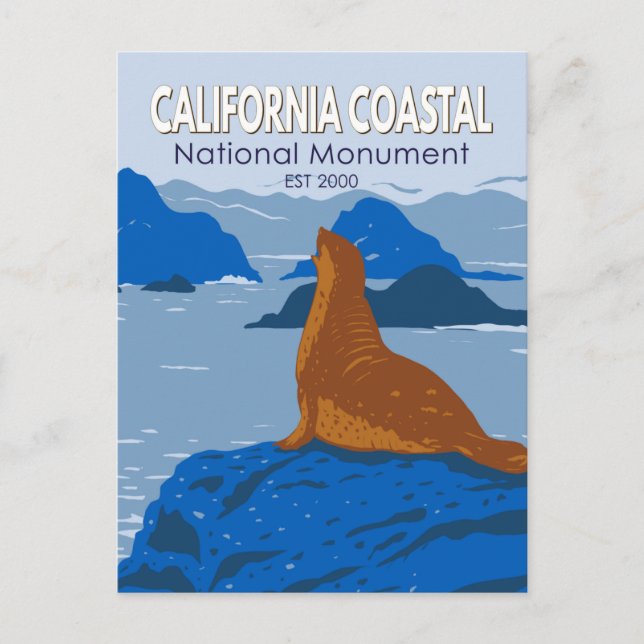 Carte Postale Monument national côtier de Californie Phoque comm (Devant)