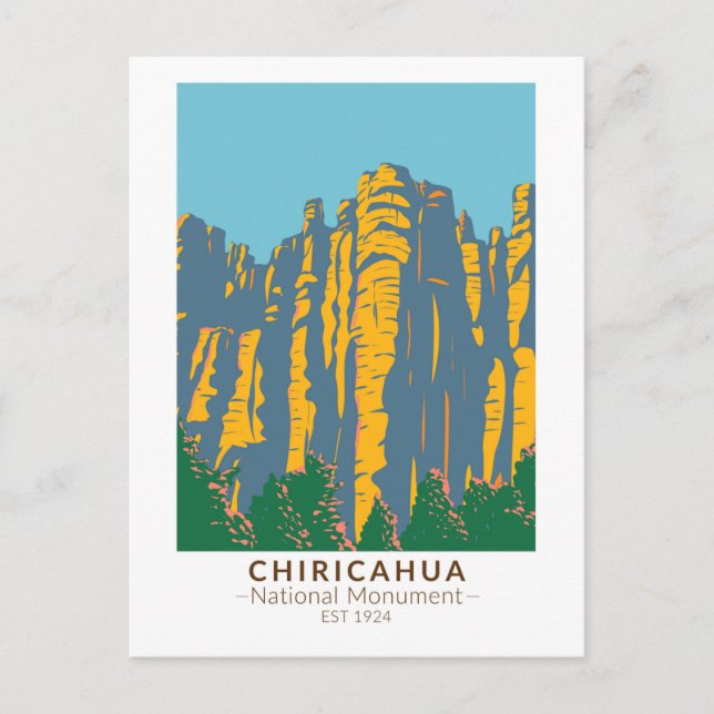 Carte Postale Monument national de Chiricahua cheminées des fées (Devant)