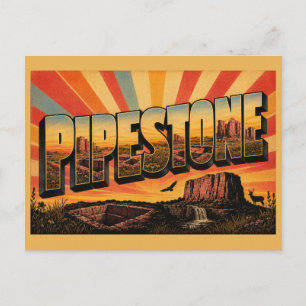 Carte Postale Monument national de Pipestone MN Art de voyage vi