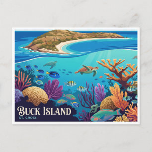 Carte Postale Monument national du récif de Buck Island Christia