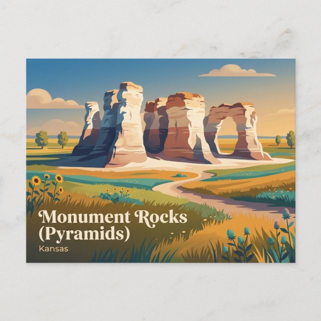 Carte Postale Monument Rocks (Pyramides) Kansas (Devant)