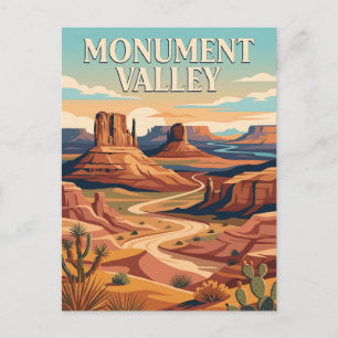 Carte Postale Monument Valley Arizona Utah Dépliant Poster Vinta