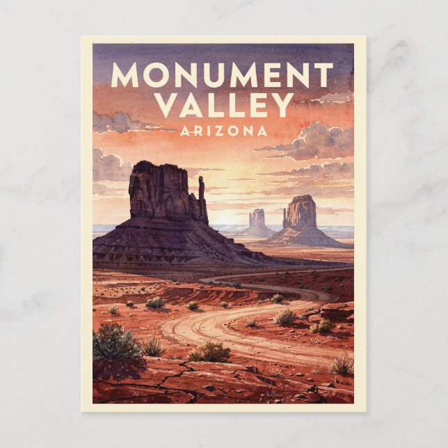 Carte Postale Monument Valley Arizona Vintage (Devant)