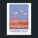 Carte Postale Monument Valley Navajo Tribal Park Voyage Vintage<br><div class="desc">Monument Valley,  une région désertique de sable rouge située à la frontière entre l'Arizona et l'Utah,  est connue pour les imposantes buttes en grès du Monument Valley Navajo Tribal Park.</div>