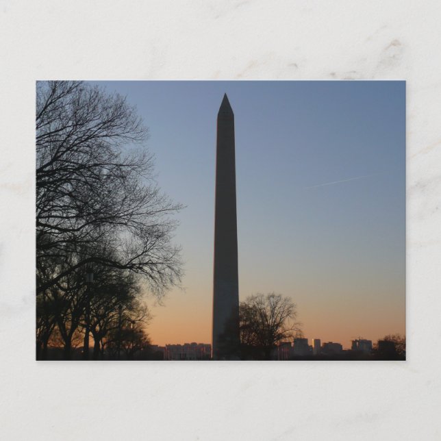 Carte Postale Monument Washington au coucher du soleil à DC (Devant)