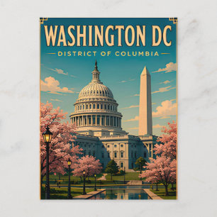 Carte Postale Monuments et ciel du Capitole de Washington DC