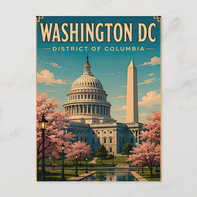 Carte Postale Monuments et ciel du Capitole de Washington DC (Devant)