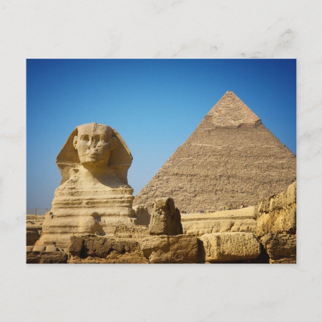 Carte Postale Monuments | Sphinx et pyramide d'Égypte (Devant)