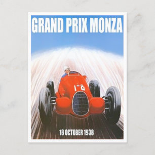Carte Postale Monza Grand Prix de course vintage 1938