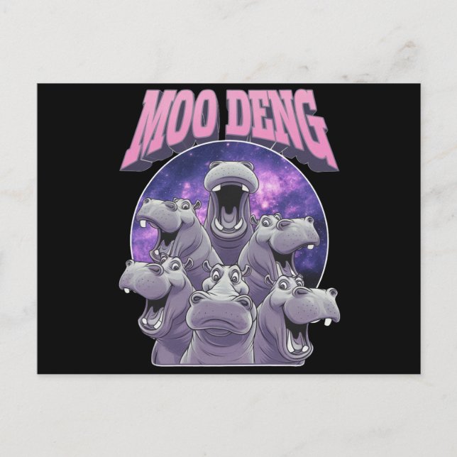 CARTE POSTALE MOO-DENG LE BÉBÉ HIPPO NAIN CÉLÈBRE MOODENG (Devant)