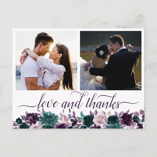 Carte Postale Moody Boho | Merci photo Eggplant Purple 2 (Devant)