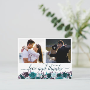 Carte Postale Moody Boho   Merci photo Turquoise et violet 2