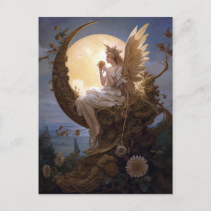 Carte Postale Moon Angel Imaginaire Art
