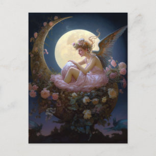 Carte Postale Moon Angel Imaginaire Art