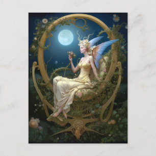 Carte Postale Moon Angel Imaginaire Art
