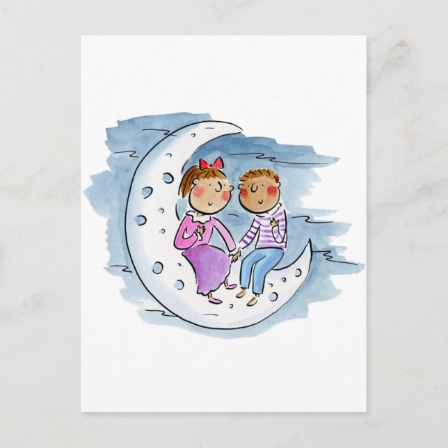 Carte Postale Moon Couple (Devant)