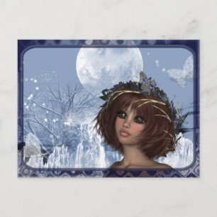 Carte Postale Moon d'hiver - Imaginaire Design femme
