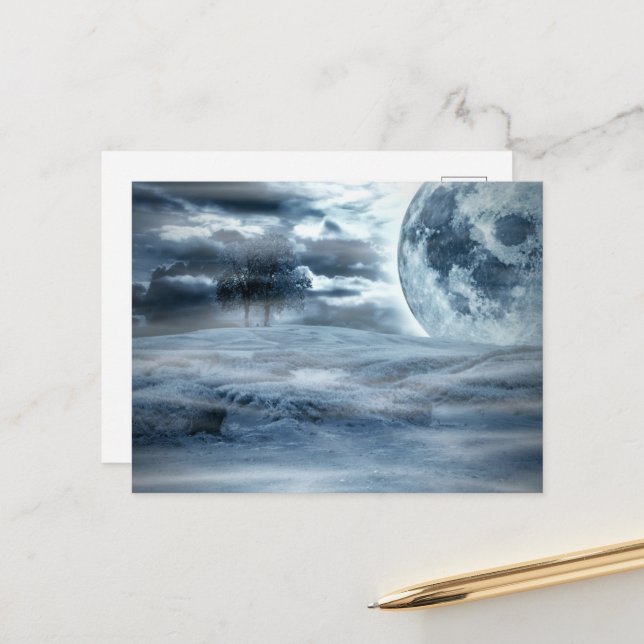Carte Postale Moon Dream (Devant/Arrière en situation)