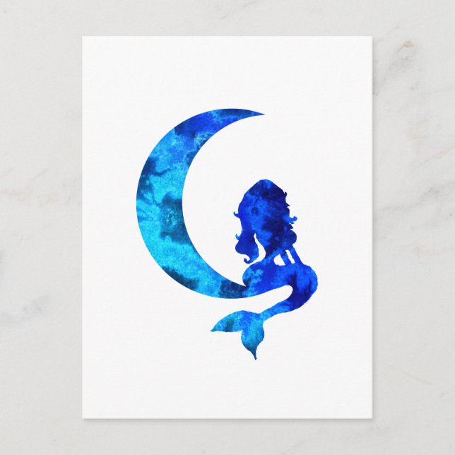 Carte Postale Moon et Mermaid (Devant)
