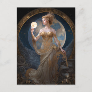 Carte postale Moon Goddess Queen Imaginaire Art