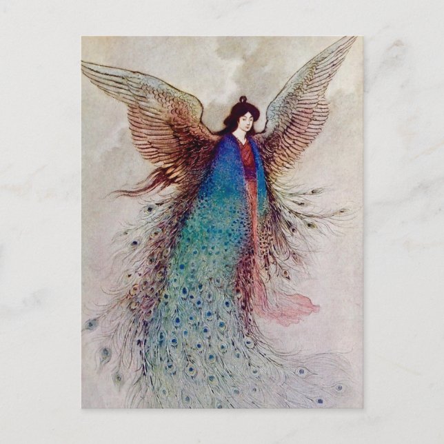 Carte Postale « Moon Maiden » Art de fée par Warwick Goble (Devant)