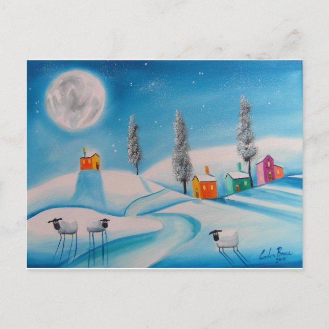 CARTE POSTALE MOON MOON NAÏVE FOLK PEINTURE (Devant)