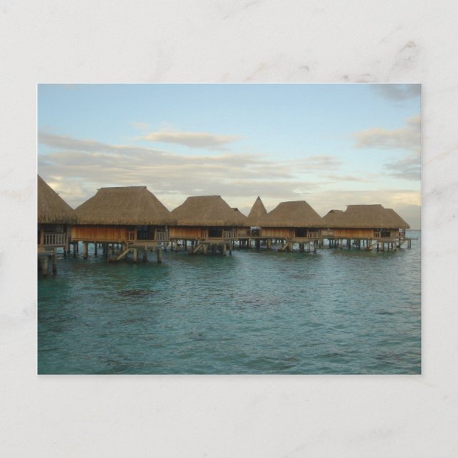 Carte Postale Moorea Huts à Dusk (Devant)