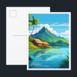 Carte Postale Moorea Polynésie Française Illustration de voyage<br><div class="desc">Moorea Polynésie Française Voyage Illustration Vintage</div>