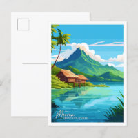Moorea Polynésie Française Illustration de voyage