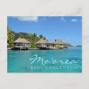 Carte Postale Moorea sur la Polynésie française avec bungalows d