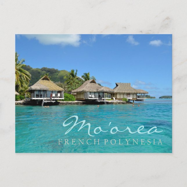 Carte Postale Moorea sur la Polynésie française avec bungalows d (Devant)
