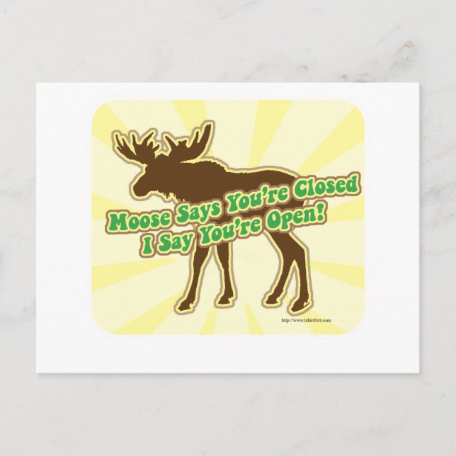 Carte Postale Moose Dit Que Vous Êtes Fermé ! (Devant)