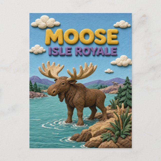 Carte Postale Moose Isle Royale Moderne KlayKoo (Devant)