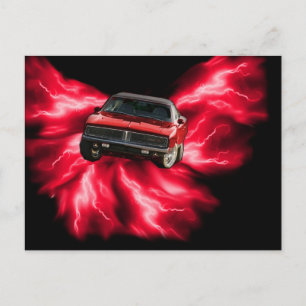 Carte Postale Mopar : '69 Chargeur sur la foudre rouge