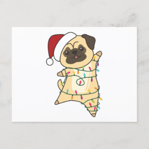Carte Postale Mops Christmas Snow