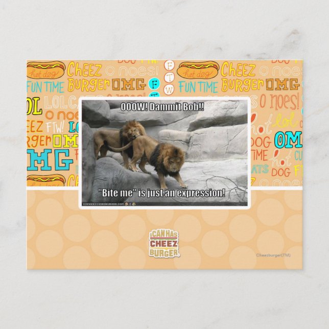 Carte Postale Mordez-moi est juste une expression ! (Devant)