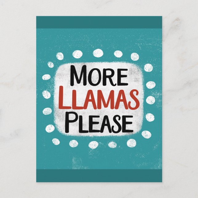 Carte postale More Llamas Please (Devant)