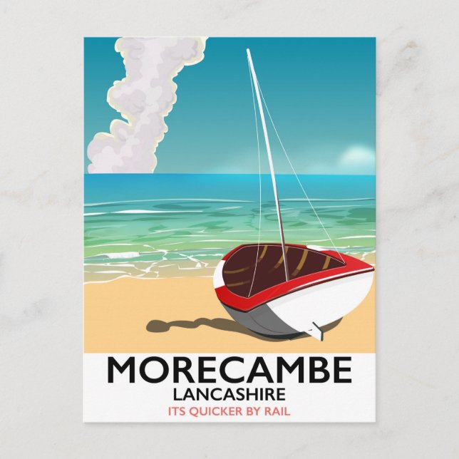 Carte Postale Morecambe, Lancashire poster de voyage en bord de  (Devant)
