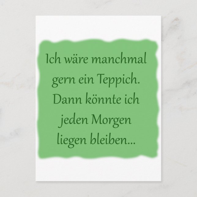Carte Postale Morgens liegen bleiben (Devant)
