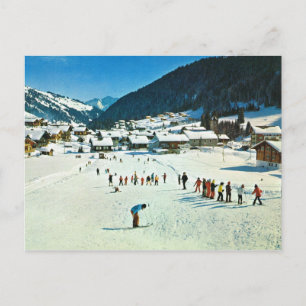 Carte Postale Morgins de Suisse vintage, Ecole de Ski