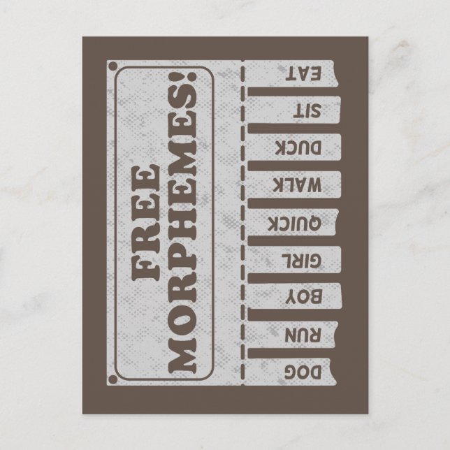 Carte Postale Morphèmes libres (Devant)
