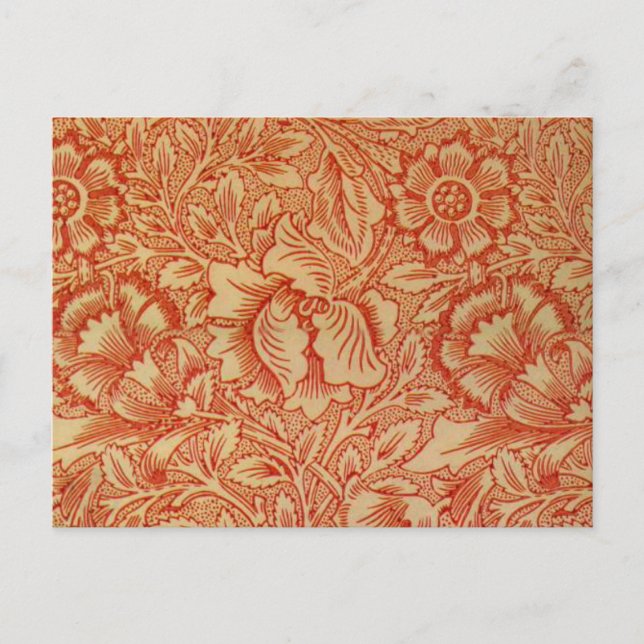 Carte Postale Morris - Pink et Poppy.motif floral (Devant)